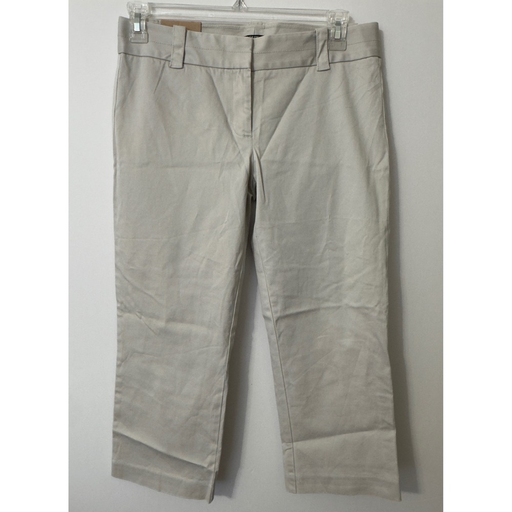 J.Crew Stretch Chinos Womens 10 Beige Cropped Low Rise Pants Business Preppy